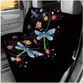 thumbnail image 3 of Yuyamidu Dragonfly Car Seat Cover Set of 14 Hippie Floral Steering Wheel Cover Headrest Covers Seat Belt Covers Center Console Pad Keychain Coasters Auto Interior Accessories, 3 of 7