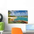 thumbnail image 1 of Tropical Paradise Island Beach Wall Mural by Wallmonkeys Peel and Stick Graphic (18 in W x 12 in H) WM5431, 1 of 4
