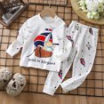 thumbnail image 2 of NOLDARES Baby Toddler Girl Fall Winter Outfits 2 Piece Cute Long Sleeve Soft Tee and Relaxed Pants Set Print Clothes Clothing(White,3-6 M), 2 of 5