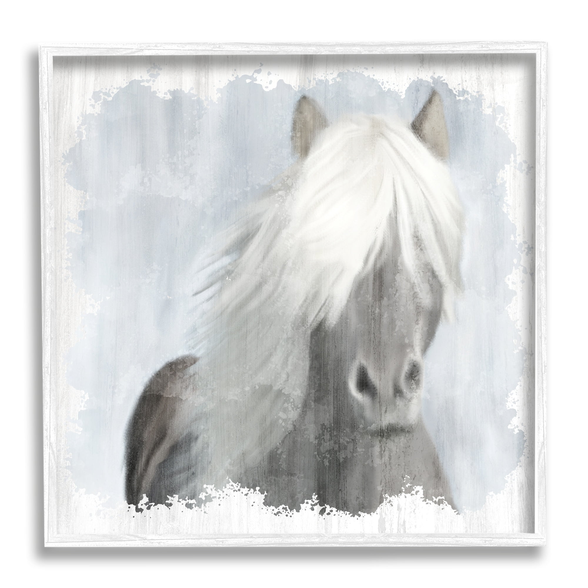 Stupell Industries Dreamy White Mane Horse Rustic Farmland, 12 x 12, Design by Kim Allen
