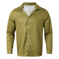 thumbnail image 4 of MIXUE Mens Casual Button Down Shirts Solid Color Lapel Long Sleeve Slim Fit Casual Shirt Tops Streetwear,Brown,XXL, 4 of 9