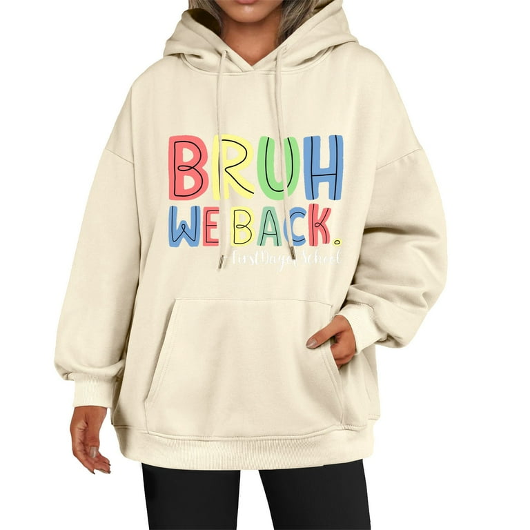 Clearance Dkainn Hoodies For Women Lady S Fall Semester Season Hoodie Drawstring Hoodie Plus Size Hoodie Beige Promotion Sale Walmart