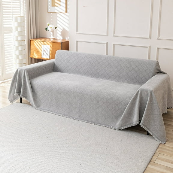 Jessy Home Sofa Cover Slipcover Couch Cover Protector Durable Multi-Function Furniture Cover for Dogs Cats Home Decor sofa covers for living room 71"x 134"Light Gray