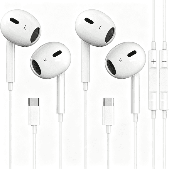 KUMEE Usb C Headphones Iphone 17/16/15 Earbuds Usb C Wired Earphones Mic Remote Control Noise Cancelling Iphone 15 Ipad Pro S23/S22/S21/S20/Ultra Note 10/20 Pixel 7/6/6A/5/4
