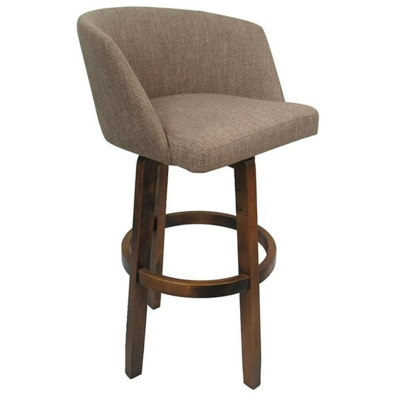 Extra Tall Swivel Wood Bar Stool 34" Joey - Vivian - Basin Beige - Dark Moca