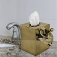 thumbnail image 2 of Funda para caja de pañuelos Decozen The Calla Lily de aluminio con acabado dorado, 2 of 5