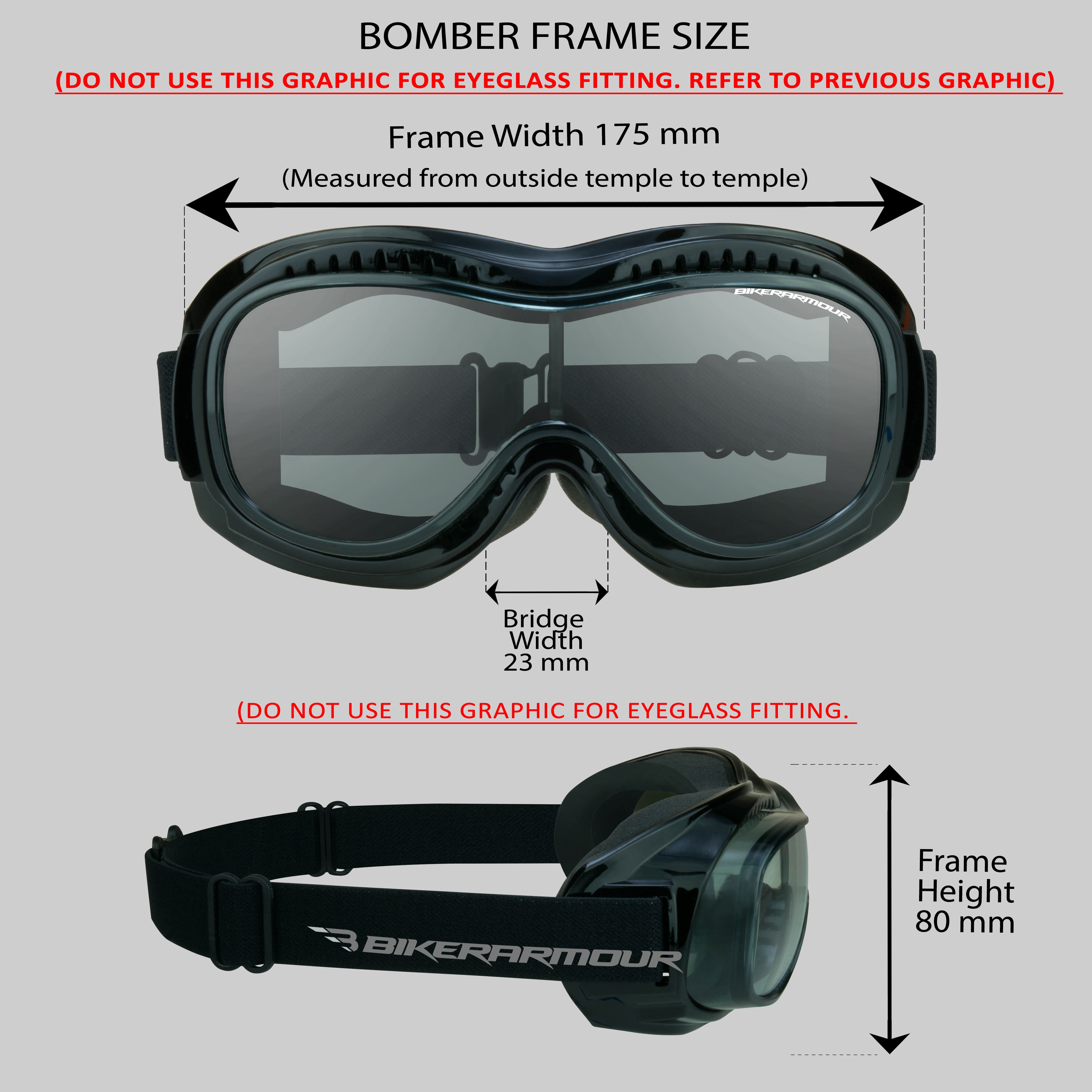 Bikershades Fit-over RX Glasses Smoke & Yellow Goggles Prescription for Motorcycle Riding
