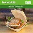 thumbnail image 3 of 6 x 6 inch Hinged Containers | Tree-Less™ Compostable Molded Fiber, 3 of 3