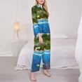 thumbnail image 3 of Pofeuu Island And Coral Reef Print Womens Pajamas Set Long Sleeve Sleepwear Button Down Nightwear Soft Pj Lounge Sets Button Down Pajamas Women-Small, 3 of 7