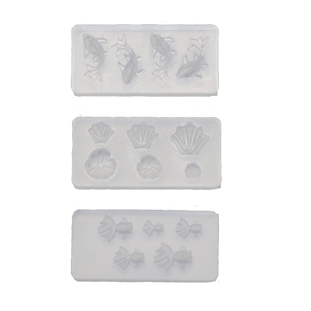 tegongse 3Pcs Mini Size Goldfish Lotus Leaf Earrrings Necklaces Resin Water Dag DIY Resin Jewelry Mold Kit Jewelry Making Tools