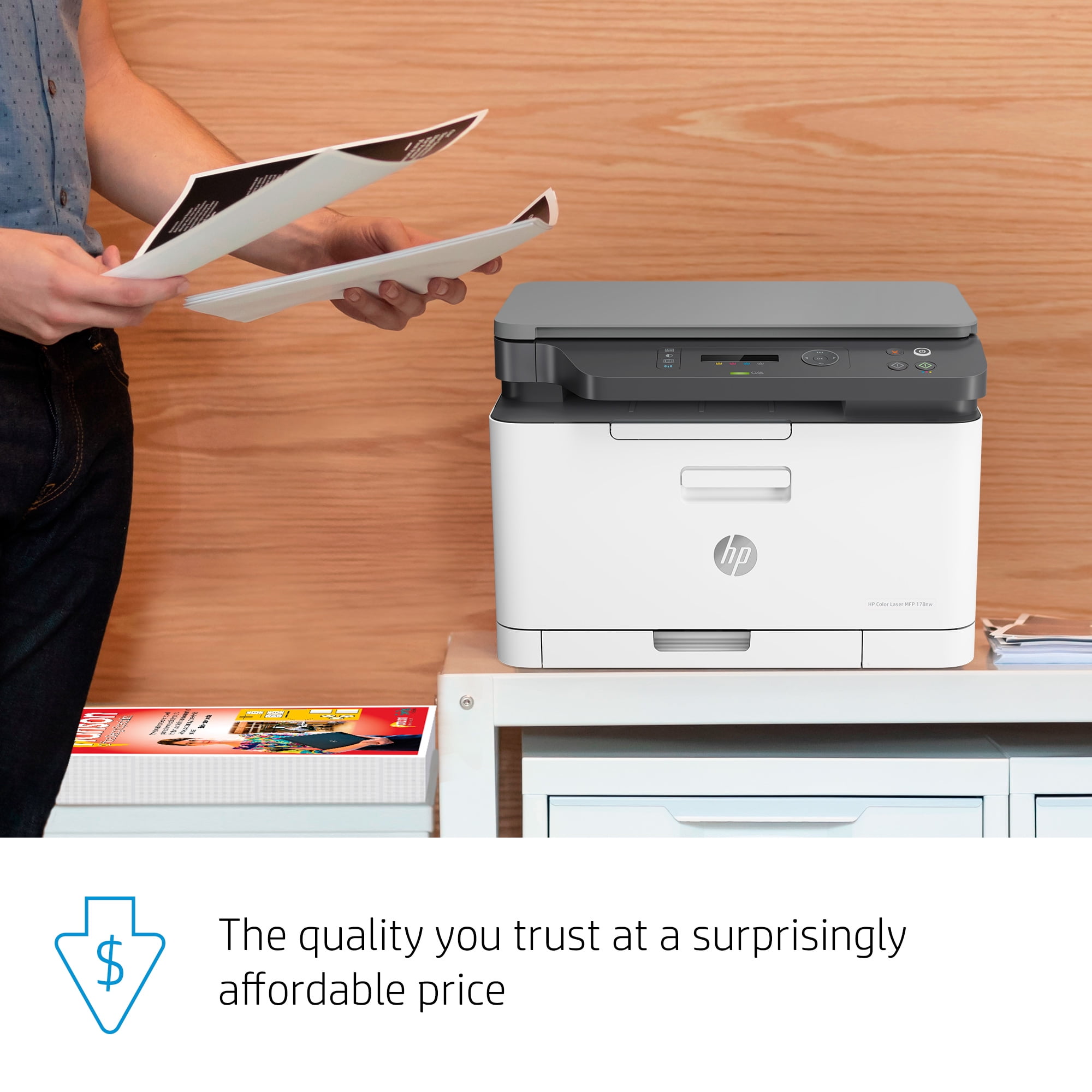 HP Color Laser MFP 178nw Wireless All in One Laser Printer, 4ZB96A