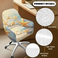 thumbnail image 5 of Xixirimido Beach Sea Starfish Pattern Swivel Armchair Accent Dining Chair Cover, Stretch Mid-Back Office Desk Chair Slipcover Leisure Arm Chair Protector Soft Covers for Home, 5 of 7