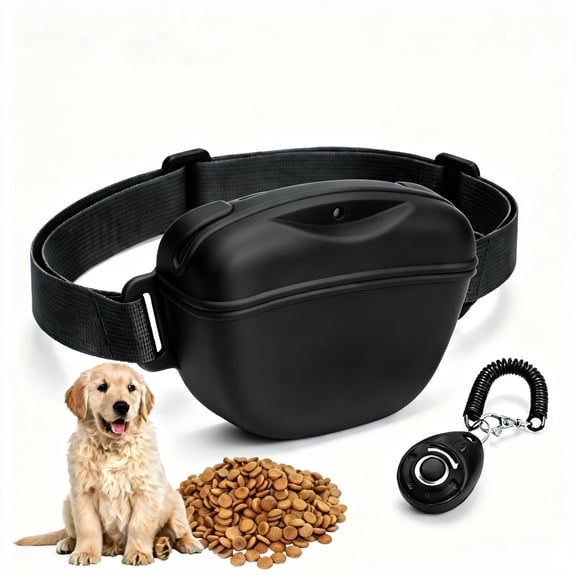 Urieessian Dog Treat Pouch with Training Clicker, Upgraded Stronger Magnetic Closure to Prevent Spills, Silicone Treat Bag Fanny Pack with Waist Belt for Pet Training and Walking