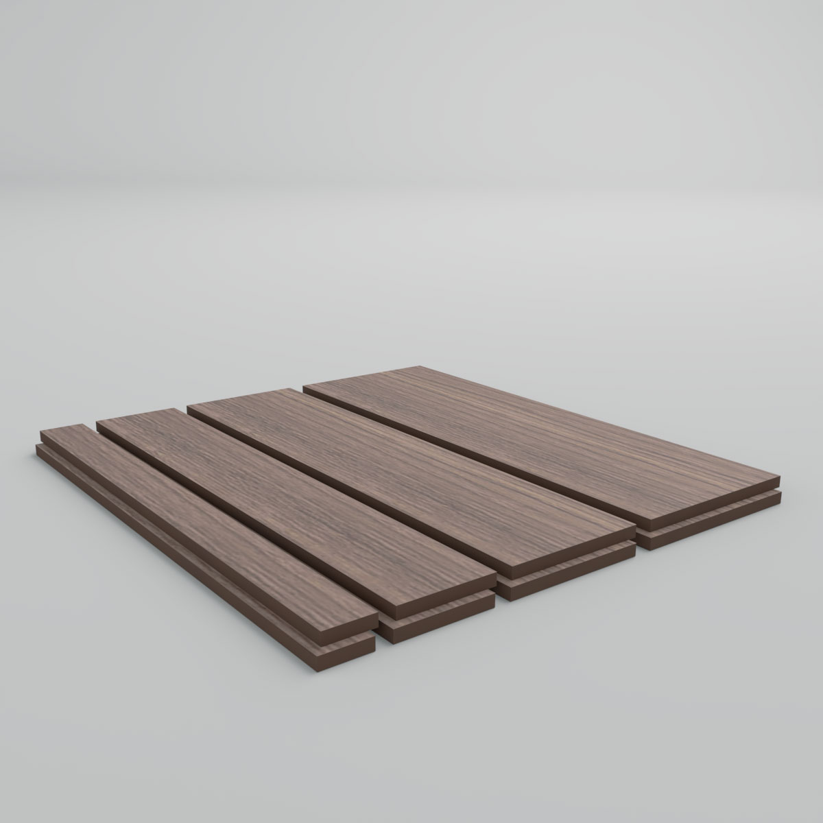 Ekena Millwork 12"L x 1/4"T Adjustable Wood Slat Wall Panel Sample Kit, Walnut (contains 8 slats total)
