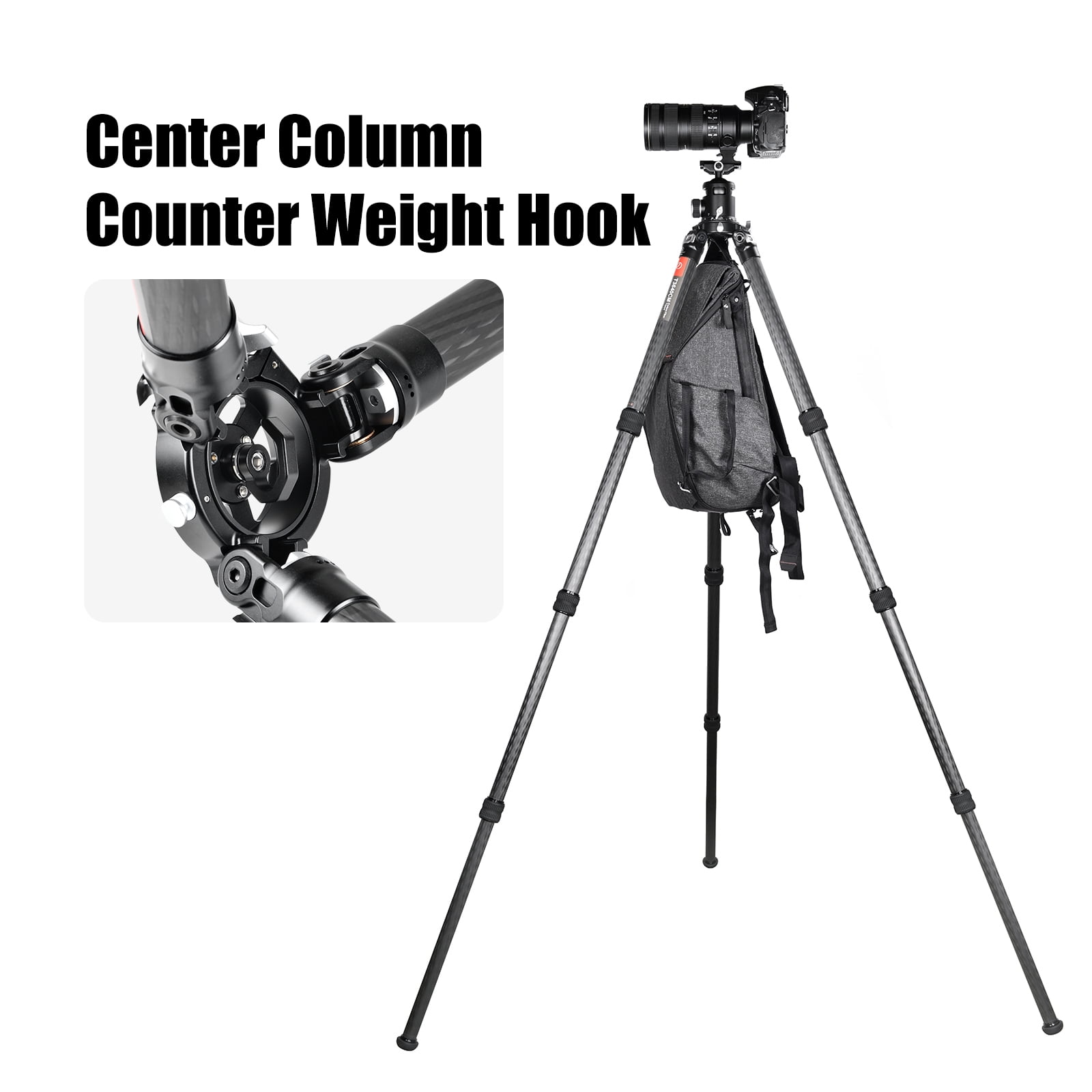 SUNWAYFOTO T3640CM Fiber Tripod for Video Camera Photography Weight Outdoor Tripod Waterproof,66.0lb Load