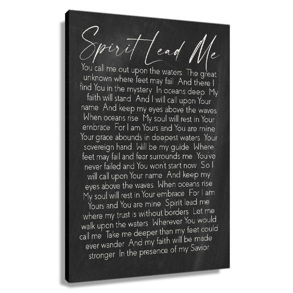 Spirit Lead Me Lyrics Wall Art Prints Poster Decoration Home Modern Pictures for Living Room Vertical Artwork Hallway Hanging Pictures for Bedroom