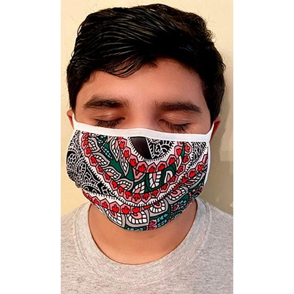Made in USA Fashion Protective Face Masks Unisex Washable Cotton Mask Hand Made (Floral Bandanna)