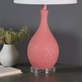 thumbnail image 5 of Noble House Telli 28" Pebble Table Lamp, Mid-Century Resin Body, White Semi-Drum Shade, E26 Light Bulb, Pink, 5 of 5