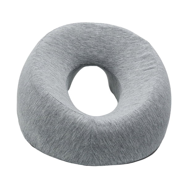 Almohada de masaje boca abajo, reposacabezas para cama de masaje para viajes, oficinas y aviones. Gris claro
