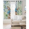 thumbnail image 2 of Easter Bunny Blackout Curtains 63 Inches Long, Spring Green Leaves Scarf Rabbit Botanical Thermal Insulated Black Out Curtains, Darkening Window Curtain for Bedroom Living Room 42"x63" 2 Panels, 2 of 9