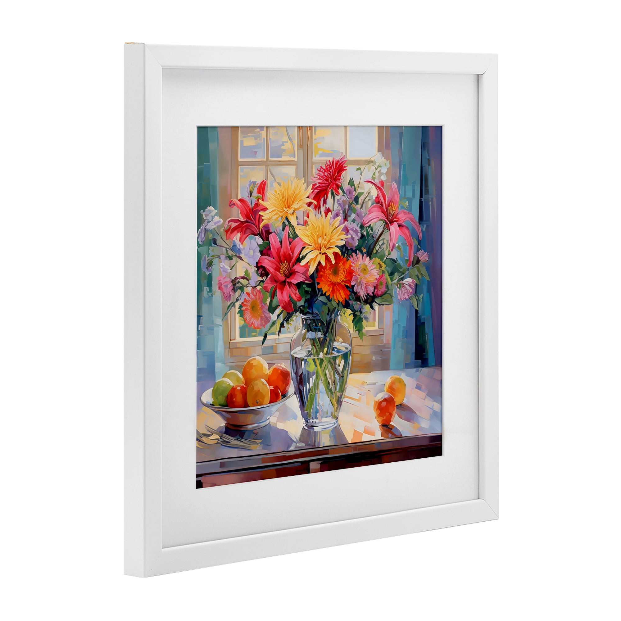 Stupell Industries Summer Flowers & Fruit White Framed Print Under Glass, design by Creative Studio