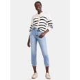 thumbnail image 2 of Time and Tru Women's and Women’s Plus High Rise Straight Leg Jeans with Raw Hem, 27.5” Inseam, Sizes 0-22, 2 of 5