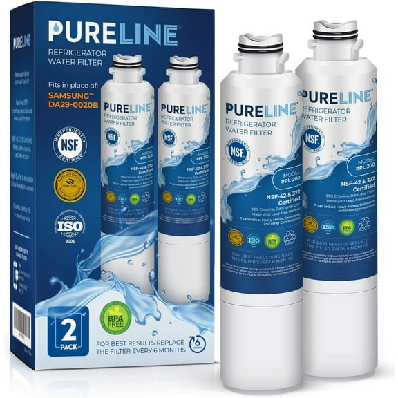 Pureline DA29-00020B Water Filter Replacement. Compatible Samsung Models: DA29-00020B, Haf-Cin/Exp, DA29-00020B-1, Refrigerator Water Filter (2 Pack)