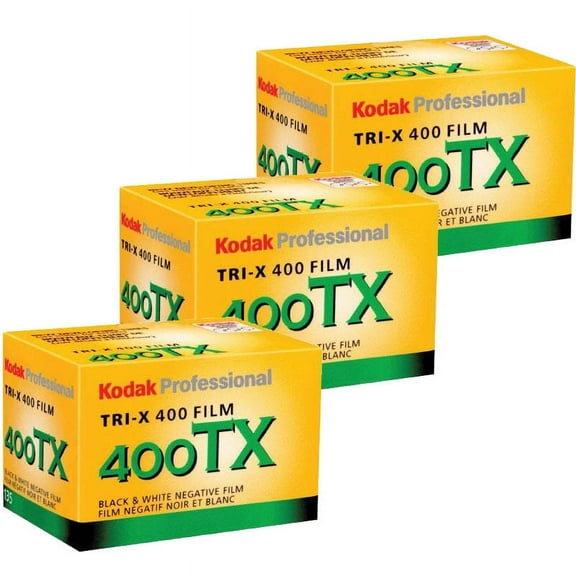 3 Rolls Kodak TX 400 135-36 Tri-X Pan 35mm Black and White Film