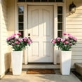 thumbnail image 5 of Fiaya Women Artificial Azalea Flowers Pink UV Resistant Faux Shrubs Plants Fake Flowers for Porch Garden Wedding Decor 13.8in, 5 of 6