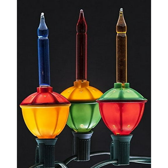 LB International Classic Lighting Set of 7 Multi-Color Christmas Bubble Lights, Shatterproof