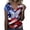 Blue, variant on USA 250th Anniversary Glitter Top Independence Day Print Casual Crew Neck Blue L