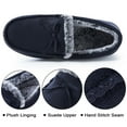 thumbnail image 5 of Mens Memory Foam Moccasin Slippers Fuzzy Lining, Soft Comfy Suede Mens House Indoor Bedroom Slippers Non-Slip, 5 of 6
