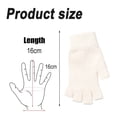 thumbnail image 2 of 2 pairs of women's autumn and winter warm gloves half finger gloves - white, 2 of 6