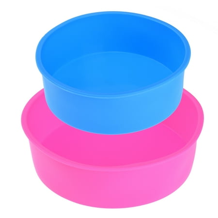 2-Pack Cake Pan Non-stick Silicone Cake Pan Cheesecake Pan Round Silicone Bakeware Pan with Different Sizes for Baking Double-layer Cake, 8 Inch and 6 Inch