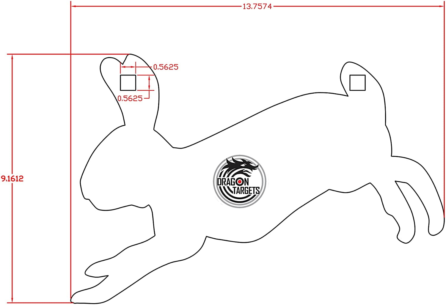 Dragon Targets Rancher Supply AR500 Steel Targets for Shooting 3/8 inch Thick Laser Cut Animal Shapes, Painted and Ready to Shoot AR500 Steel Targets Made in USA (Rabbit)