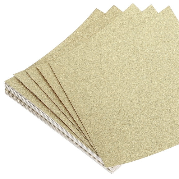 Uxcell Glitter Origami Paper Shiny Sparkly Square Folding Paper Iridescent Paper for DIY Art, Craft Decor Light Gold 4x4 Inch