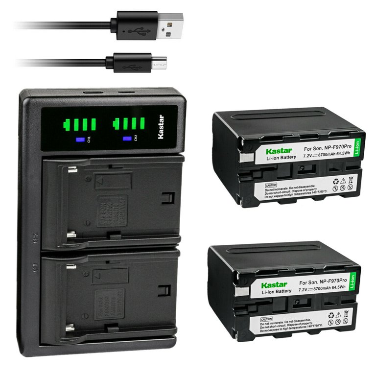 Kastar 2-Pack NP-F970PRO Battery and LTD2 USB Charger Compatible with Sony CCD-TRV90 CCD-TRV91 CCD-TRV92 CCD-TRV93 CCD-TRV930 CCD-TRV94 CCD-TRV940
