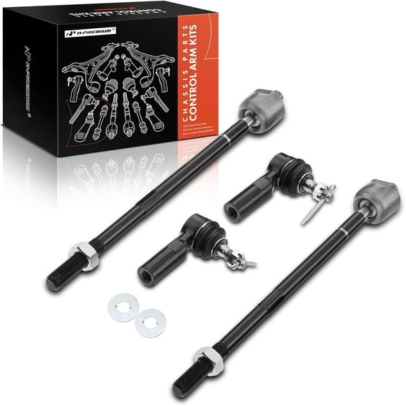 A-Premium Set of 4, Front Inner & Outer Tie Rod End Kit, Compatible with Toyota RAV4 1996-2003, Corolla 1993-2002, Chevrolet Prizm 1998-2002, Geo Prizm 1993-1997