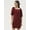 Maroon, variant on DressBerry Women’s Solid Cotton Flex Dress Square Neck Elbow Puffed Sleeves Above Knee Length Regular Wear Light Weighted Casual Summer Dress