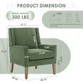 thumbnail image 2 of MALOL Upholstered Wingback Accent Chair, Modern Fabric Accent Armchair, Single Sofa Chair with Lounge Seat and Wood Legs – Green, 2 of 14