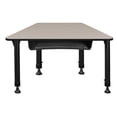 thumbnail image 6 of Regency 36 x 23 x 19 in Trapezoid Height Adjustable Kids Learning School Desk with Book Storage- Maple, 6 of 7