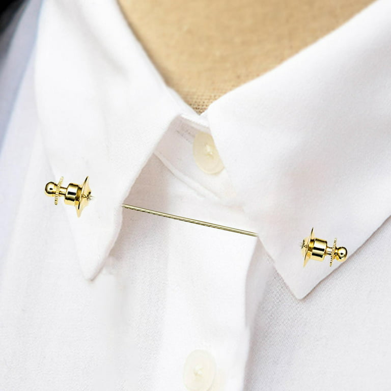 Fashion Shirt Collar Bar Tie Pin for Men, Formal Copper Accessories Cravat  Pin 