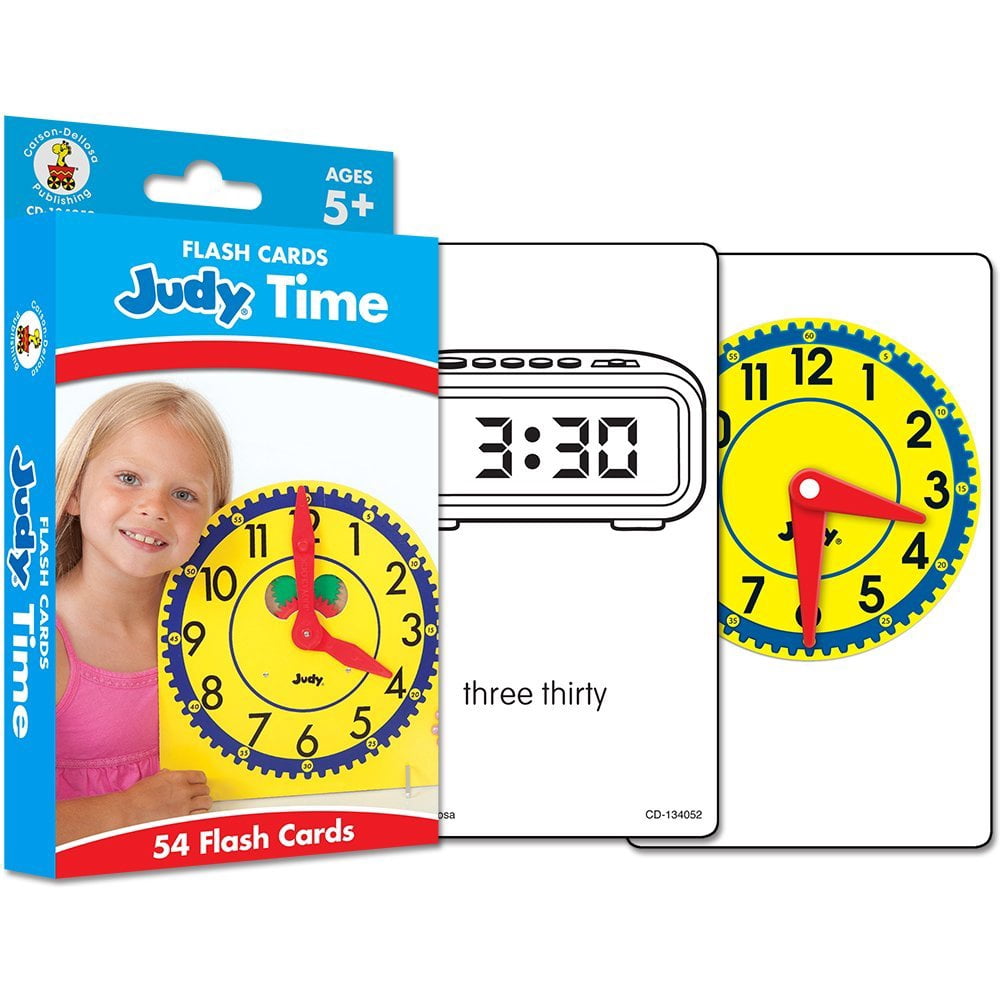 Judy Time Flash Cards, Ages 5 11, Each twosided flash card features