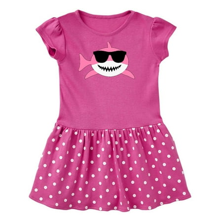 

Inktastic Cute Pink Shark with Sunglasses Gift Toddler Girl Dress