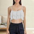 thumbnail image 2 of Duoif Bikini Top Ruffled Bikini Top Swim Top Falbala Swimsuit Top for Women Bathing Suit Top Swimsuit Tops for Women White XL, 2 of 4