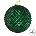 thumbnail image 3 of Vickerman 4" Midnight Green Durian Glitter Ball Ornament, 6 per Bag, 3 of 3