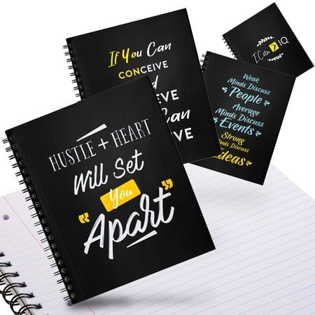 4-Pack Spiral Notebooks, College Ruled, Perforated, 200 Pages, 8.75" x 10.5"