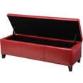 thumbnail image 4 of Red With Pu Leather Upholstery And Storage - 51.18" X 17.47" 16.09", Modern Design For Home Decoration 17.47"d 51.18"w 16.09"h, Chic Look, 4 of 5