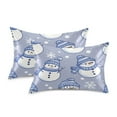 thumbnail image 2 of Winter Snowman Pattern Luxury Silky Soft Pillowcase Standard Size Wrinkle Resistant Envelope Closure 20x26in, 2 of 9