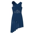 thumbnail image 5 of iiniim Kids Girls Sequin Flower Ballet Lyrical Dress Contemporary Dancewear Navy Blue 16, 5 of 7